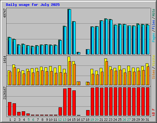 Daily usage for July 2025